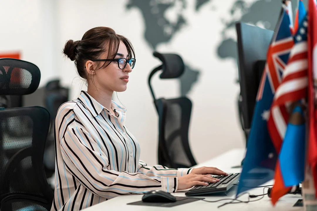Lady working at computer