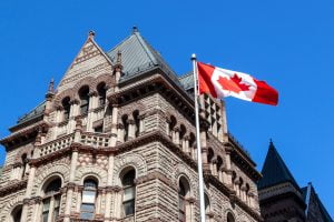 Canadian flag near Old City Hall